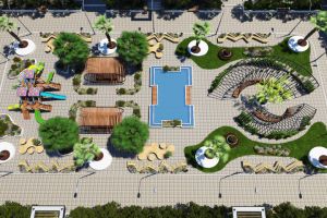 двор элитного комплекса