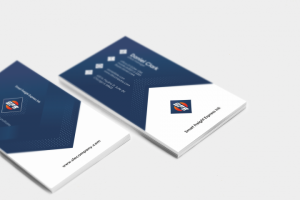 Элементы фирменного стиля на визитных карточках