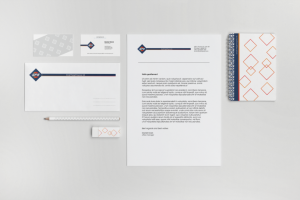 Элементы фирменного стиля на канцелярских предметах