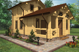 Баня с мансардой из бруса