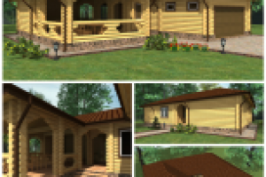 Баня с гаражом и беседкой