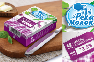 Дизайн упаковки масла "Река Молока"