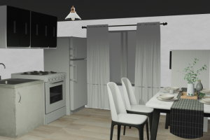 3д визуализация кухни в Blender3D