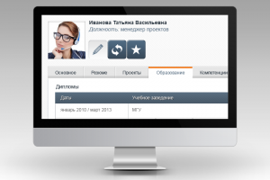 Интерфейс для внутрикорпоративной Базы Компетенций