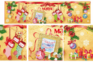 Оформление новогодней коробки из жести