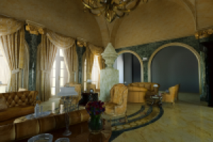 Интерьер комнаты и фойе особняка в Абу Дахби