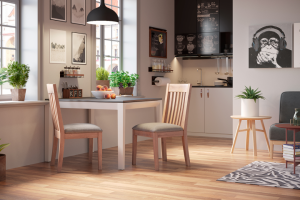 Гостиная-кухня в эко стиле