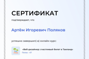 "WAY UP" Диплом о завершение курса