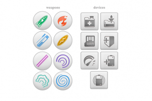 Иконки вооружения и устройств «nanoLab Fighter»