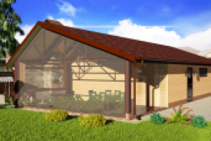 Гараж, совмещенный с террасой