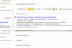 Яндекс Директ: медицинская клиника в Омске