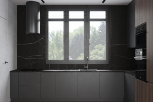Современная кухня в тёмных тонах