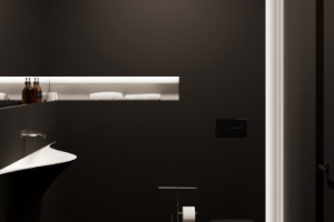 Тёмный гостевой санузел