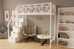 Кровать двухъярусная с лестницей-комодом