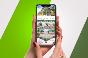 Бесшовная лента инстаграм для аккаунта магазина растений.