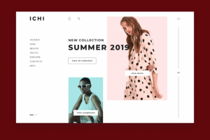 Site design for clothing brand "ICHI"