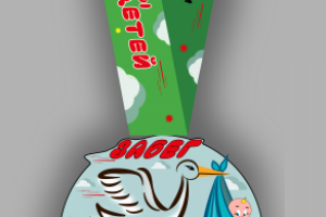 Дизайн медали и ленты для забега в честь дня защиты детей