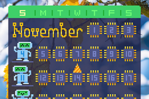 Календарь в стиле пиксель-арт