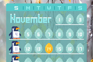 Календарь в стиле пиксель-арт