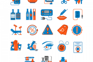 Векторные иконки  интернет-магазина товаров для тату-салона.