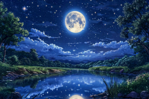 река в лунном свете