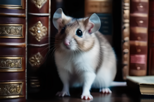 Мышонок на книжной полке