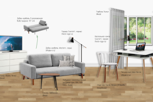 Кабинет - подбор мебели в дом в аренду (коллаж)