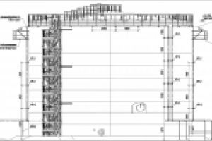 Фрагмент разреза РВС с обвязкой трубопроводами пожаротушения