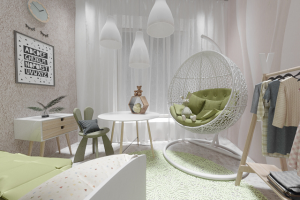 рендер детской комнаты(девочка)