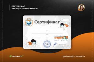 СЕРТИФИКАТ АКВАЦЕНТР «ГРУДНИЧОК»