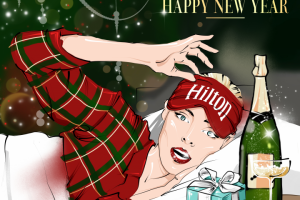 Иллюстрация для новогоднего меню отеля.