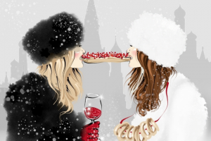 Иллюстрация в стиле slavic girls