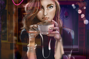 Иллюстрация для витрины кафе