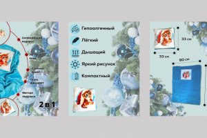 Инфографика с 0. Плед подушка 2 в 1.