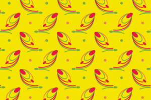 Разноцветный фон с изображением растительного мотива - ягоды.