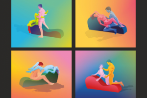 Векторная иллюстрация, Тантра кресло позы, Рекламная листовка