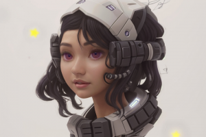 ИИ девушка киберпанк