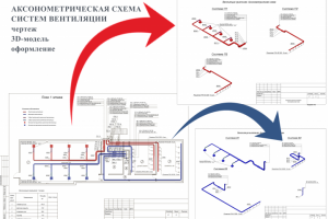 Аксонометрическая схема систем вентиляции