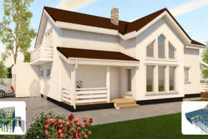 Дом из каркаса (383,7 м2)