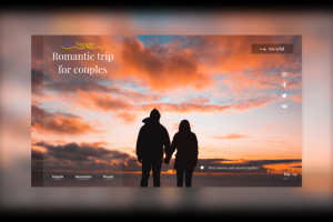 Одноэкранный сайт по туризму для пар