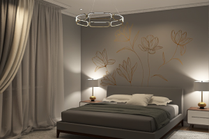 спальня в современном стиле с элементами ар-деко