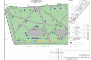 Благоустройство территории. Схема посадки зеленых насаждений