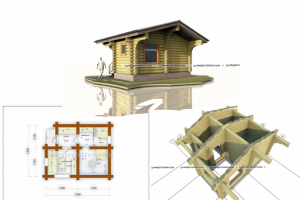 Баня из оцилиндрованного бревна