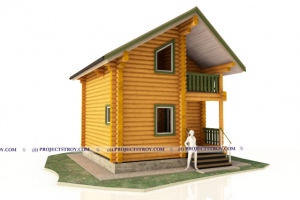 Баня из оцилиндрованного бревна 6 х 6 м