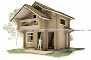 Беседка и барбекю с мастерской на втором этаже из бруса