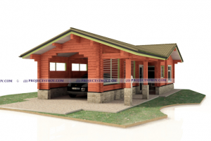 Гараж-навес с беседкой и хозблоком из бруса