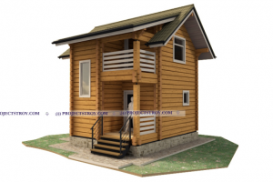 Двухэтажная баня из лафета 6 х 6 м