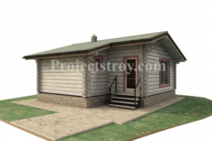 Одноэтажная баня из лафета