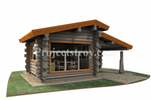 Беседка из бревна 7 на 8 м