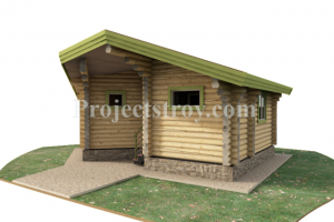 Проект угловой бани из бревна